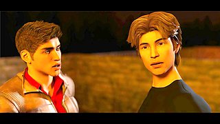 Animated hero is ready for some sincere 3D action with Misskitty2k and Ellena Woods