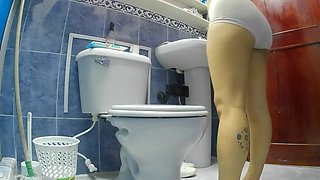 Nurse Pissing in Public Bathroom Doctor Gocco's Office