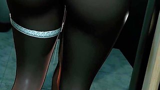 3D Big Boobs Slut Teasing the Big Old Dick to Fuck Her Big Ass