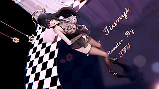 [mmd] Excuse Me; Erotic Tattoos; Striptease; Black Stockings; Squirting