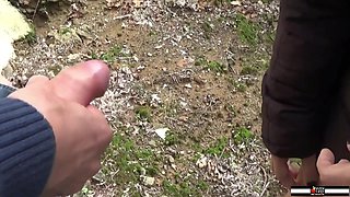 A Bitch wife Gets Laid Outdoor - Homemade sex
