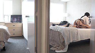 Fuck Roommate's BF While She Showers – College Dorm Fun