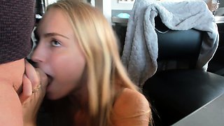 Amateur blonde teen sucks dick in hot pov blowjob sex tape