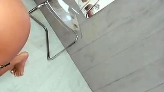 Blonde tight pussy babe solo toy fun in glamour masturbation