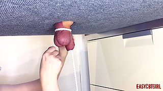 Mistress Tied Balls and Dick and Plays with Them Easycbtgirl