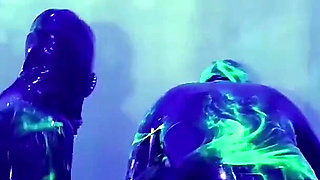 Rubber Double Fisting with Uv Slime