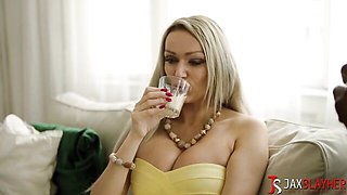 Stupefying Amber Jayne and Jax Slayher at deep throat xxx