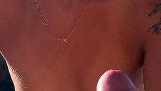 Fucking Bitch Skye Young on a Nude Beach