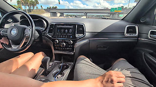Cumshot All Over Car From Handjob