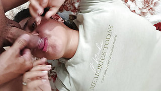 My girlfriend sucking rich, mature deep throat