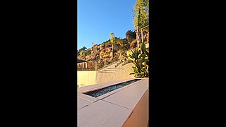 Big Boobs Fit Latina Get Caught Tanning Naked by the Pool