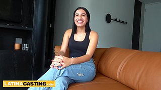 Cute Latina Teen 18+ Comes To Modeling Casting Not Wearing Panties