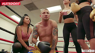 LETSDOEIT - Hairy pussy stunners Ember Snow and Gina Valentina scam gym owner out of his honeymoon cash