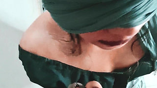 Indian girlfriend blowjob while smoking POV
