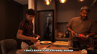 Stepson finds his stepsister masturbating and needs to help her