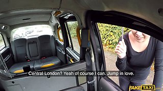 Faux cab - czech tourist with beautiful jugs samples some british cock