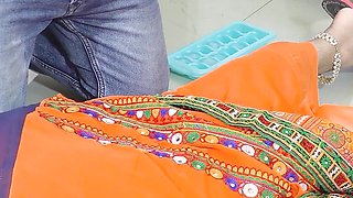 Cute Saree Bhabhi Gets Naughty With Her Devar for Rough and Hard Anal Sex After Ice Massage on Her Back in Hindi