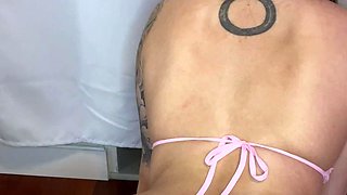 Amateur big ass brunette teen with