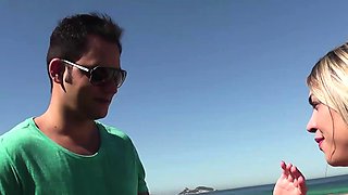 Mexicana blowjob with her big boobs