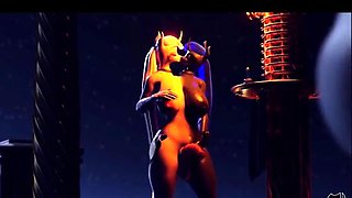 Hot 3D redhead licking a pussy while getting fucked