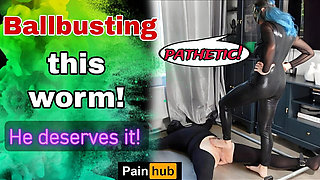 MILF Stepmom Dominates Slave With Brutal Ballbusting & CBT Bondage - Femdom Training Punishment
