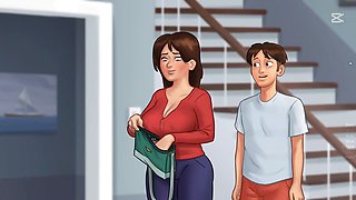 Debbie’s summer lovemaking scenes in Summertime Saga gameplay