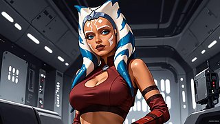 Futanari Ahsoka Tano Masturbating Self-sucking