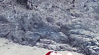 Naked Beauty on Beach - Drone POV Erotic Relaxation