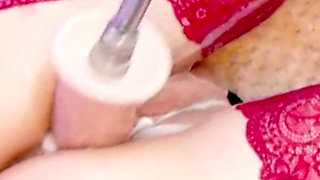 Fucking a Creamy Pussy with a Big Dildo