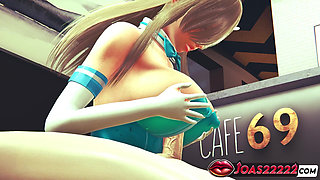 Asuna Ichinose 3D Hentai Animation - Hot Anime Girl in Blue Suit Delivers Titjob with Big Tits, Handjob for Big Dick, Deepthroat