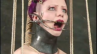 Inez gets pulled by the nipples and tongue in BDSM video