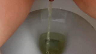 Pee on the toilet