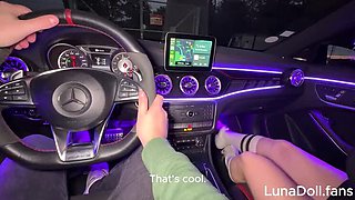Luna Doll Outdoor Car Sex - Mercedes Fuck with Busty French Babe