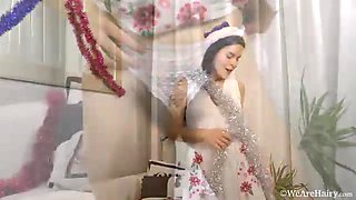 Ole Nina is masturbating for the holidays - WeAreHairy