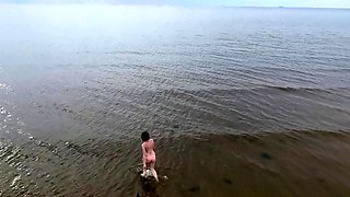 public beach masturbation with a really hot bikini chick