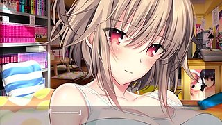 Brunette cums to hentai