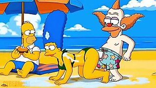 Simpsons Cartoon Parody: Netorare Slut Wife Sucks and Fucks BBC Compilation