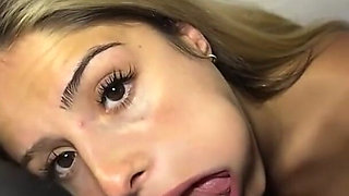18 Year Old Italian Webcam Star Blonde Walks Outside with Anal Plug and Toy Then Deepthroats Her Trainer