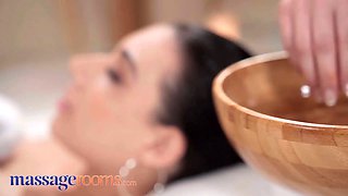 Massage guest rooms Emily Pink and Lilly Bella hot lesbian sex sensual oil sopping Pussy Licking climaxes
