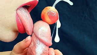 He Came 3 Times with a Lollipop in His Dick