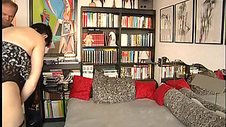 Short hair mature blows dude's dong at the casting