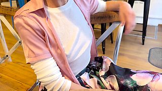 Blonde MILF Mrsmrjones Flaunts Pierced Nipples Peeking from Sheer White Blouse in C