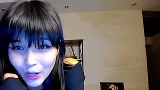 Skinny booty petite asian teen stripping and teasing show