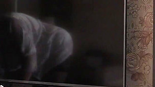 A Mature Wife with a Big Ass in White Panties in Everyday Life, Behind the Scenes. a Home Camera Watches This Plump MILF.