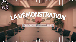 Your boss tries sex toys on you in public - english audio femdom