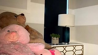 Alluring Skylar Mae explores deep self pleasure amid plush companions intimately
