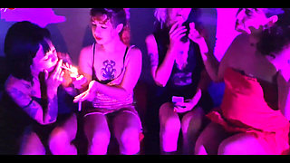 Candy Crush, Queen Kimi, Von Poison and Luna Olvr Smoking with Their Feet, Stripping and Kissing