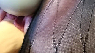 Julie Cunningham Fucked by a Machine While Wearing Black Pantyhose