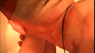 Big butt latin chick gets her pussy licked and fucked in the bathroom