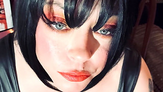 Hot Wife Tina Snua Smoking A Cork 100 Cigarette In Satin Gloves & Jewellery